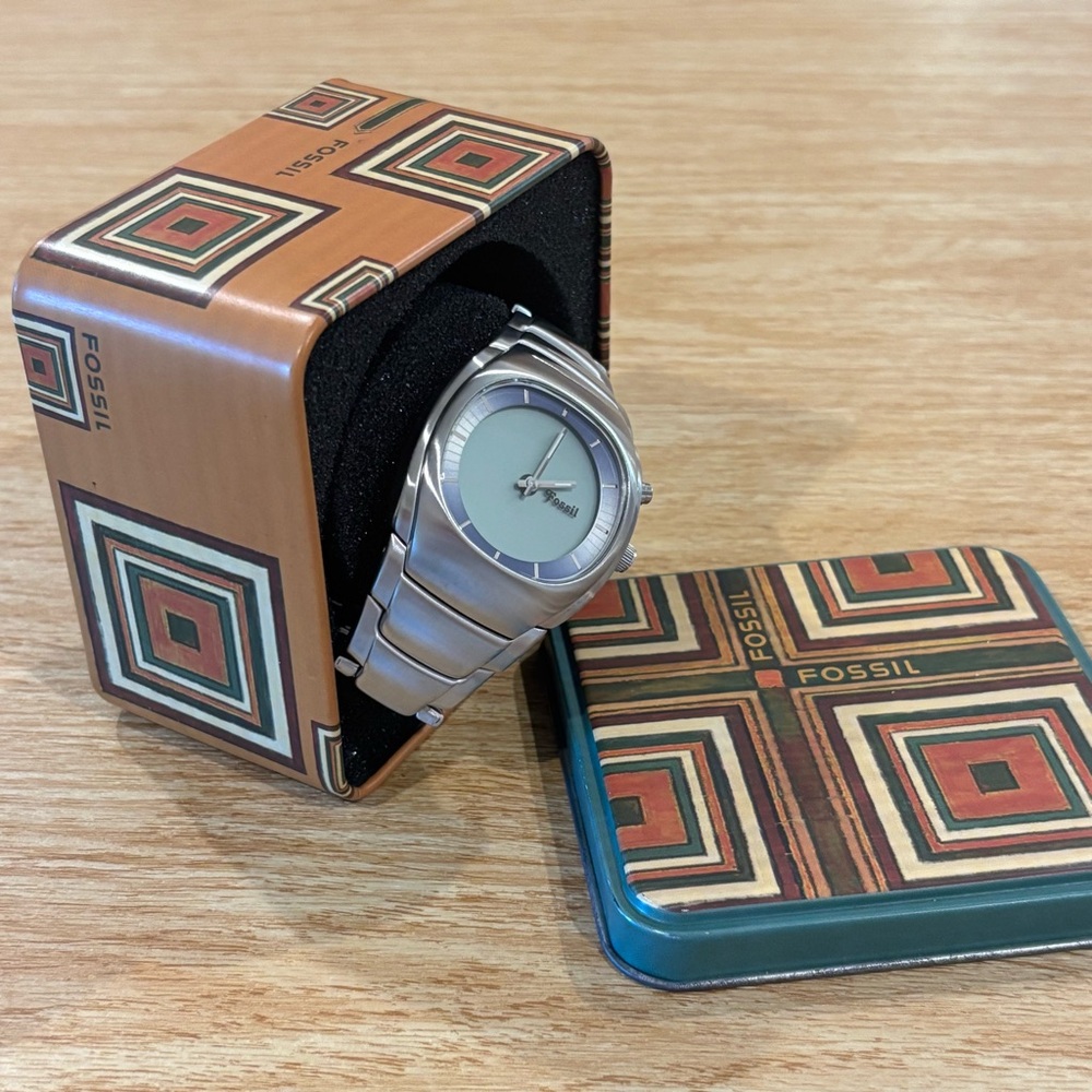 Vintage Fossil Silver-Tone Watch (2 available for his and hers!)